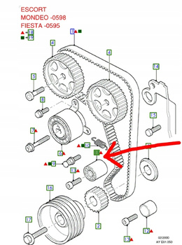 ROLKA PASKA ROZRZĄDU FORD ESCORT MONDEO 1992-00_6635942_928M-6M250-BC