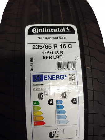 Opona Lato Continental VanContact Eco 235/65R16 115/113 R wzmocnienie (C)