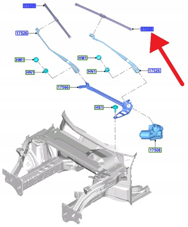 LEWE PIÓRO WYCIERACZKI FORD MUSTANG MACH-E 2020- OE 2467141 _ LJ8B-17528-BA