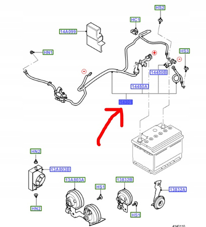 WIĄZKA ROZRUSZNIKA FORD FOCUS Mk2 CMAX 1.6 TDCi_1418765_3M5T-14A280-BF