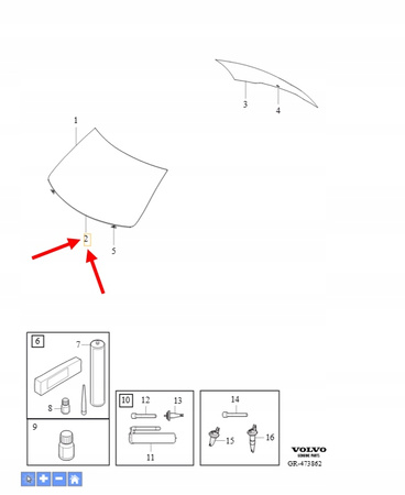 LISTWA USZCZELNIAJĄCA SZYBY PRZÓD VOLVO XC90 2016- OEM/OE 31371199