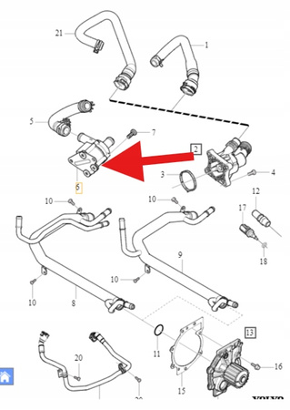 POMPA WODY ELEKTRYCZNA 2.0 D4 VOLVO S60 V60 S90 V60 XC90 XC60 OE 31338211