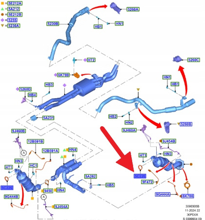 USZCZELKA KATALIZATORA 3.0 TDCi FORD RANGER 2022-2563309 _ MB3G-5C226-BA