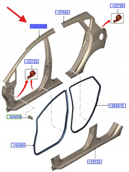 RAMA DRZWI PRAWA FORD FIESTA MK7 2008- 1553681 _ 8A61-A278A98-AA