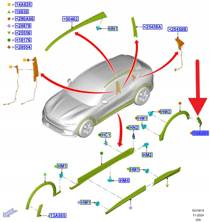 ODBLASK PRAWY TYŁ FORD MACH-E 2020- OE 2549974 _ LJ8B-13B232-AD
