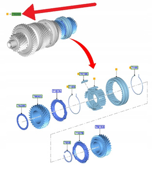 SYNCHRONIZATOR 5 I 6 BIEGU 6MX65 FORD FOCUS PUMA 2490543 _ L1TR-7B280-C2A