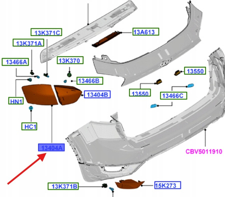 LAMPA ZEWNĘTRZNA TYLNA LEWA FORD KUGA Mk1 2008- 1710612 _ 8V41-13405-CH