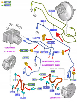 RURKA HAMULEC B-MAX - 2017 FIESTA- 2019 1826836 _ D1BC-2M019-AA