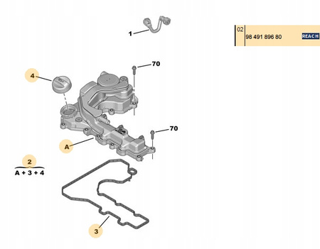 POKRYWA ZAWORÓW CITROEN C3 C4 C5X DS3 208 308 408 508 OE 9849189680