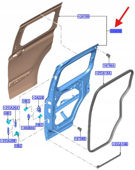 DRZWI TYLNE BEZ ZAWIASÓW LEWA STR FORD MK7 2014- 2729900 _ PET76-24631-FH