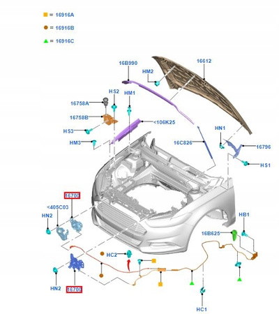 ZAMEK MASKI LEWY FORD MONDEO Mk5 2014-