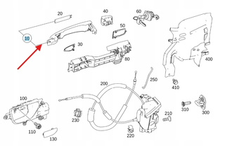 KLAMKA DRZWI LEWY PRZÓD MERCEDES X W470 OE A4707200300
