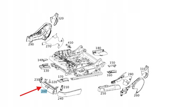 OSŁONA REGULACJI WYSOKOŚCI SIEDZENIA MERCEDES S W217 W222 OE A222919120064