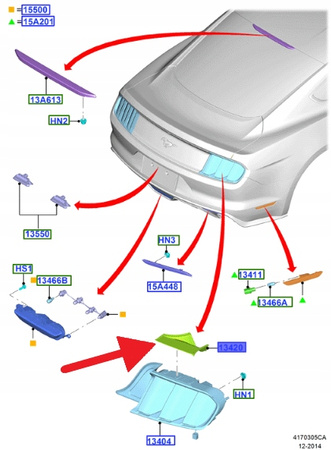 NAKŁADKA LEWEJ LAMPY TYŁ FORD MUSTANG 2015- 23 OE 1931609 _ FR3B-13A580-AF