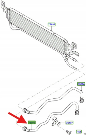 PRZEWÓD OLEJU SKRZYNI CVT FORD C-MAX 2003- 2008 OE 1481299 _ 4M5P-7890-BG