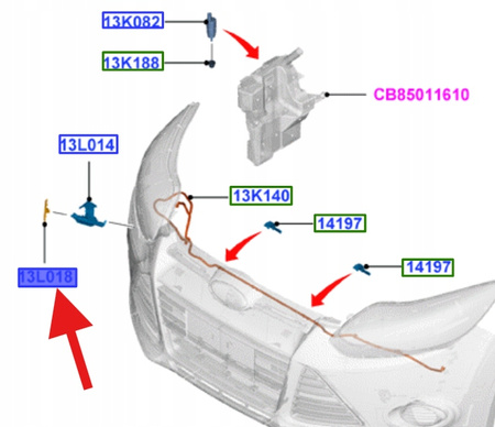 ZAŚLEPKA SPRYSKIWACZA PRAWA FORD FOCUS 2011- 1719217 _ BM51-13L018-ADXWAA