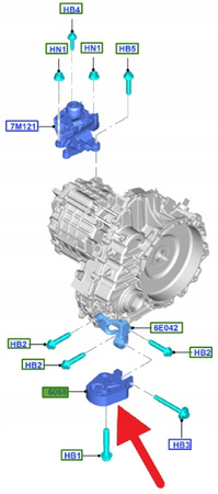 PODUSZKA DOLNA SKRZYNI BIEGÓW 6F MONDEO SMAX 2015- 5165988 _ DP53-6P082-CB