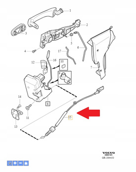 LINKA CIĘGNO KLAMKI DRZWI PRZÓD TYŁ VOLVO XC90 2003- OE 31253059