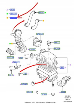 PRZEWÓD FILTRA POWIETRZA FORD TRANSIT CONNECT 1.8D _ 2199740 _ 7T16-9R504-AE