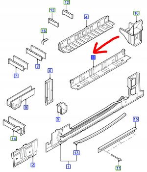 PŁYTA / BELKA PODŁOGI LEWA FORD TRANSIT 2000-06 OE _ 4124295 _ 1C15-V200A11-BA