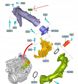 RURA INTERCOOLERA 1.6 TDCi FORD MONDEO S-MAX GALAXY  1767392 _ AV6Q-9351-BC