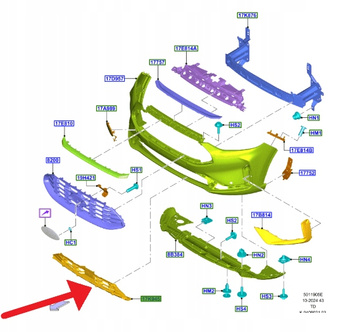KRATKA ZDERZAKA PRZÓD FORD KUGA 2024- 2730412 _ PV4B-17K945-SD