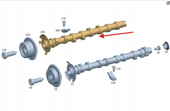 WAŁEK ROZRZĄDU WYDECHOWY BENZYNA M264 M274 MERCEDES OE A2740504600