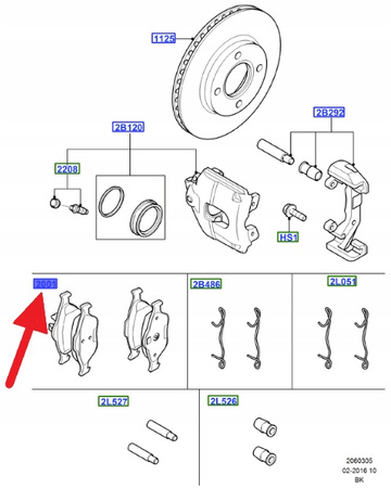 KLOCKI HAMULCOWE PRZÓD FORD FIESTA KA PUMA OE 1783839 _ MEYS6J-2K021-DE