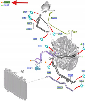 PRZEWODY DODATKOWEJ POMPY WODY 1.0 ECOSPORT 2017- 2218657 _ GN11-8B550-BD