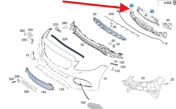 ABSORBER ZDERZAKA PRZÓD MERCEDES C klasa W205 OE A2058850537