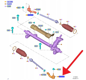 DRĄŻEK KIEROWNICZY PRAWY FORD KUGA ESCAPE 2020- 2500065 _ LX6C-3289-AB