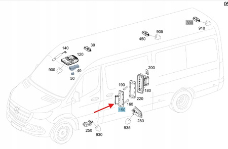 STYK STYCZNIK DRZWI PRZESUWNYCH MERCEDES SPRINTER W907 W910 OE A9078213100