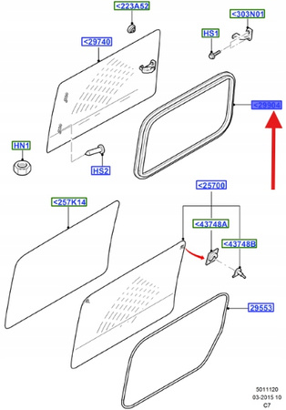 USZCZELKA SZYBY BOCZNEJ FORD OE CONNECT 2002-2013 1341359 _ 2T14-1228494-BJ