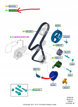 ZESTAW PASKA ROZRZĄDU 1.4 TDCI FORD FIESTA Mk7 _ 2008682 _ AV2Q-8B596-AB