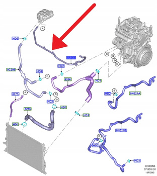 PRZEWÓD ZBIORNICZKA CHŁODNICY 1.5 EB FORD FOCUS 18- 2312012 _ JX61-8A365-CE