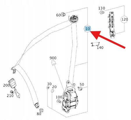 PAS BEZPIECZEŃSTWA LEWY PRZÓD MERCEDES C W205 GLC W253 OE A2058606300289C94