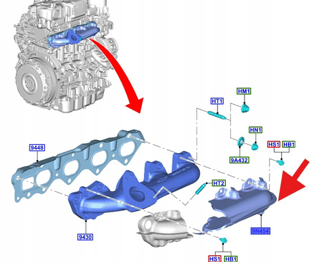 OSŁONA KOLEKTORA 2.0 ECOBLUE FORD TRANSIT 2016- OE 2007924 _ GK2Q-9N454-DB