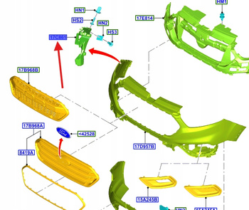 ŚLIZG ZDERZAKA LEWY PRZÓD TRANSIT CUSTOM 2012- 2210861 _ JK21-17D959-AC