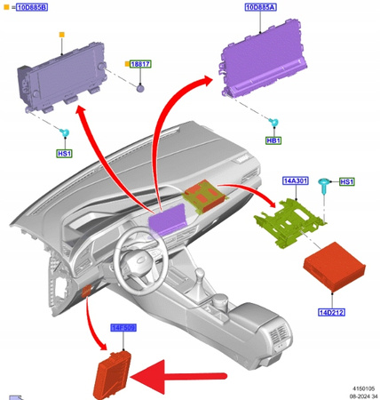 MODUŁ WNĘTRZA POD KIEROWNICĄ FORD CONNECT 2022- 2665941 _ VWN3CA-14G650-EA