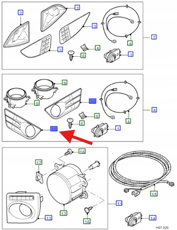 RAMKA KRATKA HALOGENU PRAWA FORD FUSION 2002- 05 OE 1207543 _ 2N11-19952-DA