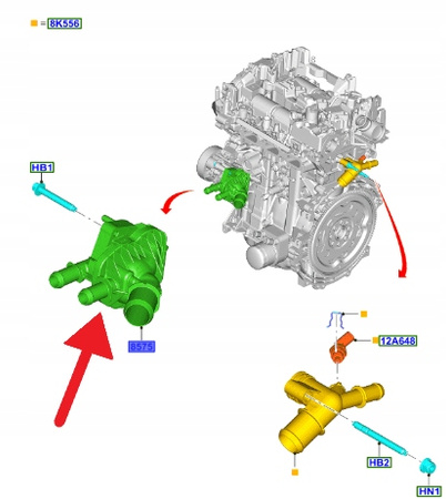 OBUDOWA TERMOSTATU 1.5L ECOBOOST FORD KUGA 2020- 2126629 _ GN1G-9K478-BA