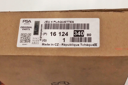 Klocki hamulcowe tylne Citroen JUMPER III 16124340