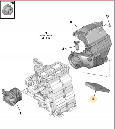 Filtr przeciwpyłkowy Citroen C1 OE 6479A5