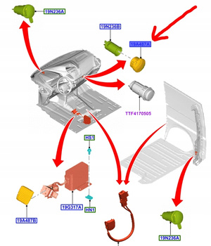 ZAŚLEPKA GNIAZDA ZASILANIA ZAPALNICZKI FORD 2445420 _ JX7T-19G310-BA