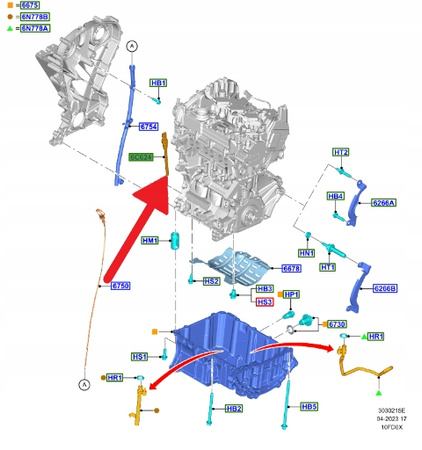 CZUJNIK POZIOMU OLEJU 1.0 EB FORD PUMA FOCUS 2018- 2224282 _ H6BA-6C624-AA