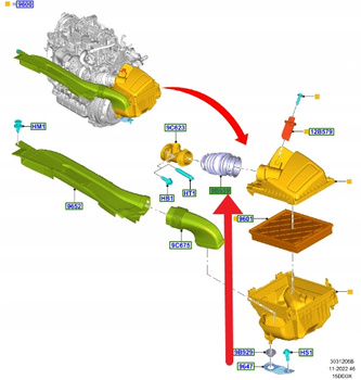 PRZEWÓD POWIETRZA 1.5 TDCI FORD FOCUS 2018- 2417546 _ JX61-9R504-BB