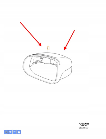 OBUDOWA POKRYWA LUSTERKA PRAWEGO VOLVO XC90 2016- OEM/OE 32314138