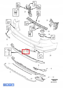 Tylna zaślepka haka Volvo V60 (19-) OE 39790657