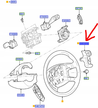 PRZEŁĄCZNIK KIEROWNICY MONDEO SMAX GALAXY 2006-_1481784_6M2T-14K147-BG