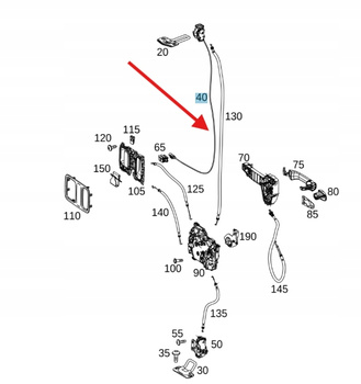 ZAMEK DRZWI PRZESUWNCYH TYŁ LH RH MERCEDES W447 W639 OE A6397400635